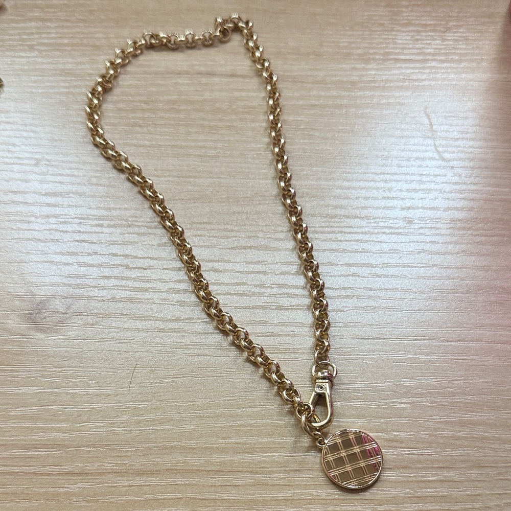 Ralph Lauren Gold Necklace with Round Pendant